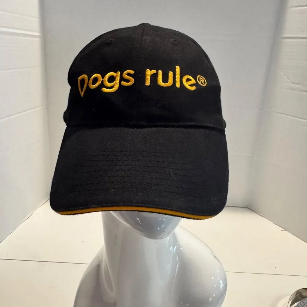 Pedigree Dog Rule Black & Yellow Embroidered Logo Baseball Hat Adjustable Adult